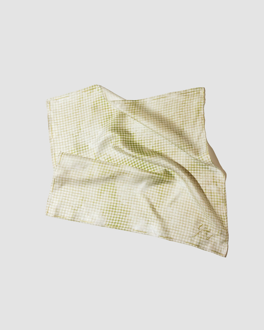 YANGI - YANGI Logo Checked Silk Bandana
