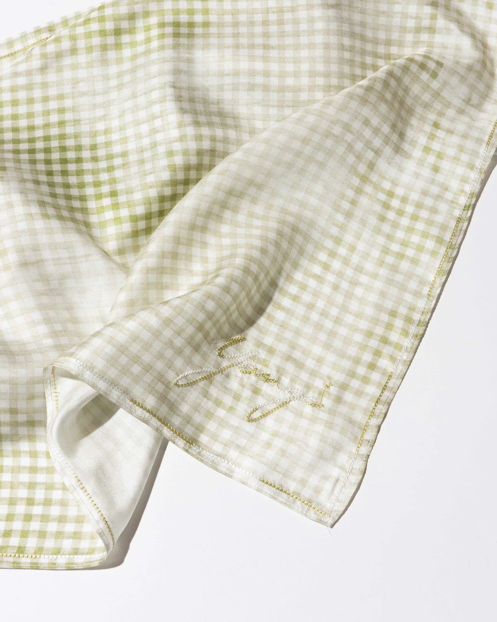 YANGI - YANGI Logo Checked Silk Bandana