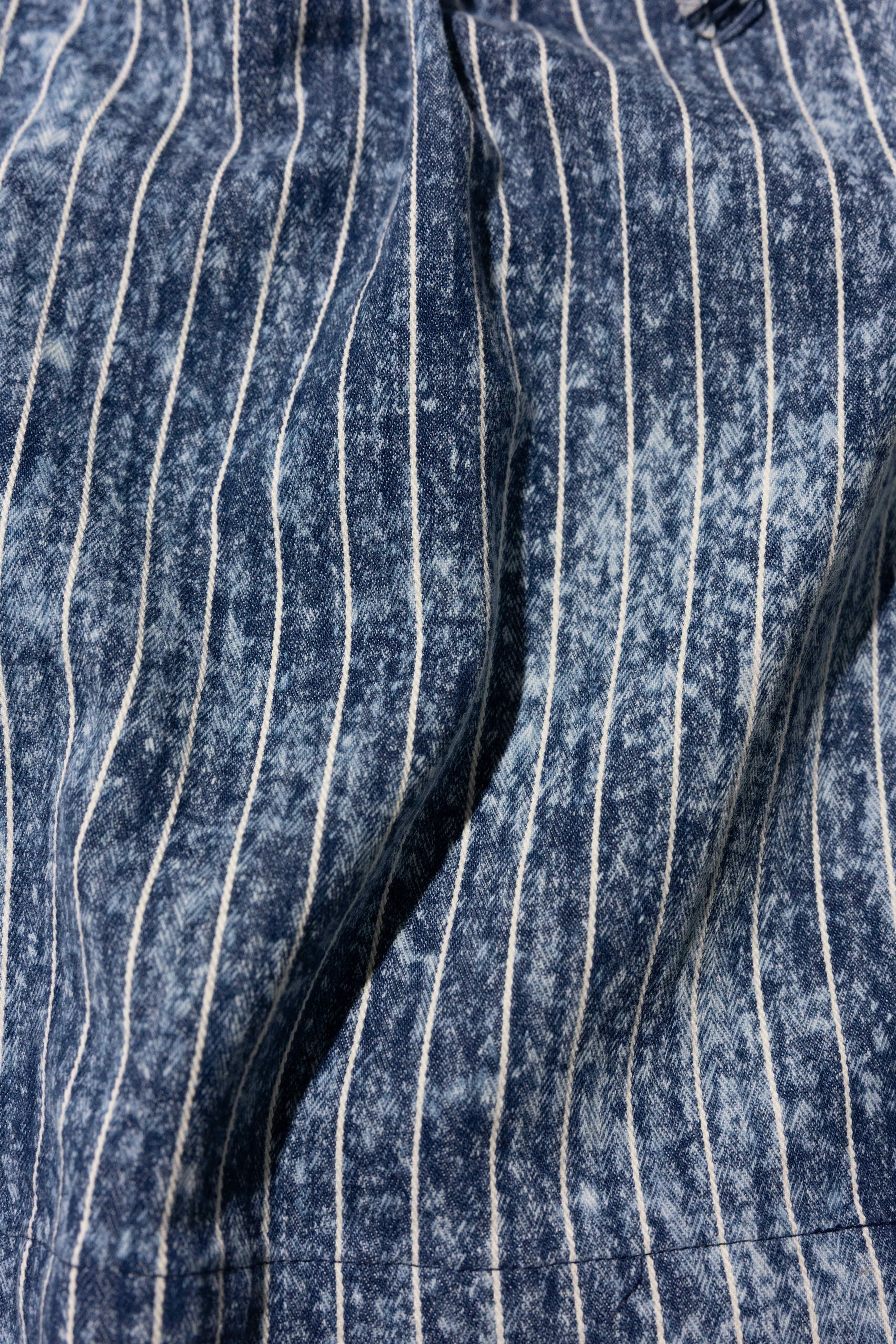 YANGI - Distressed Stripe Denim Short
