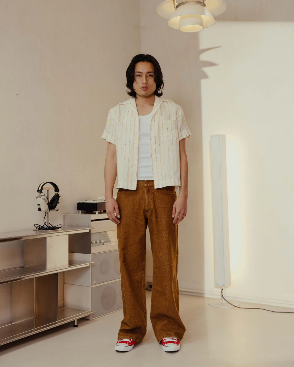 YANGI - Pinstripe Jacquard Cabana Shirt