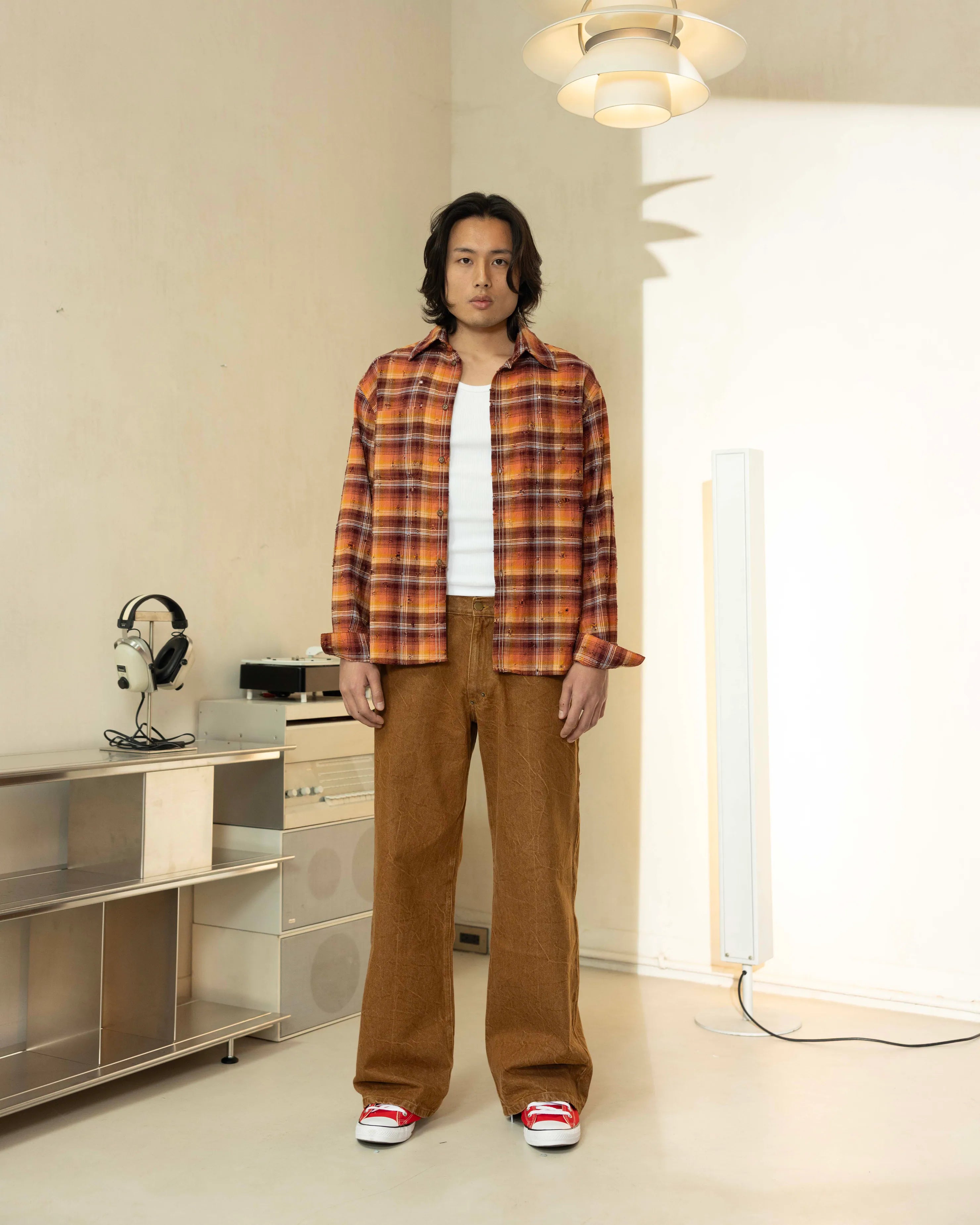 YANGI - 5-Pocket Wild Leg Jeans