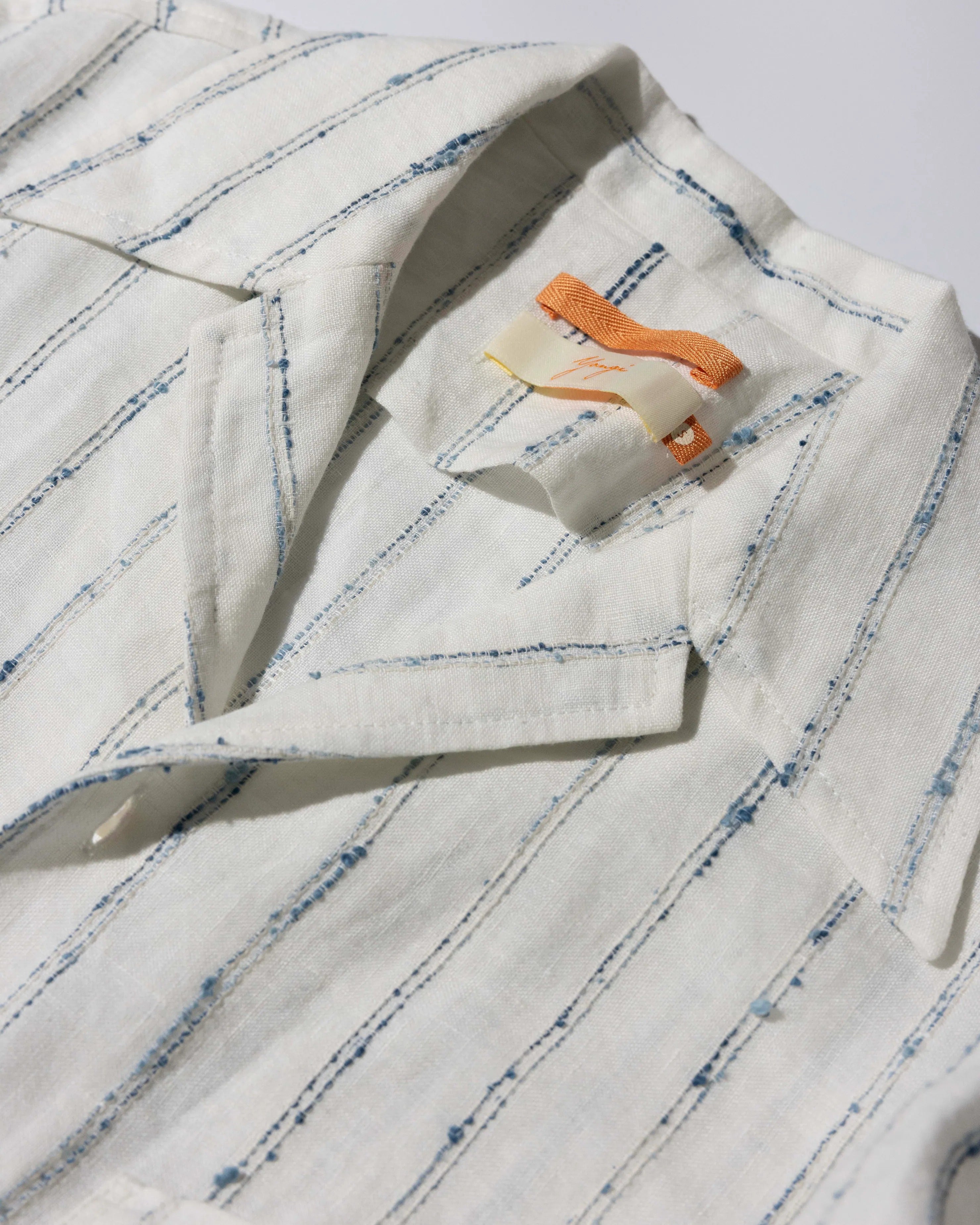 YANGI - Pinstripe Jacquard Cabana Shirt