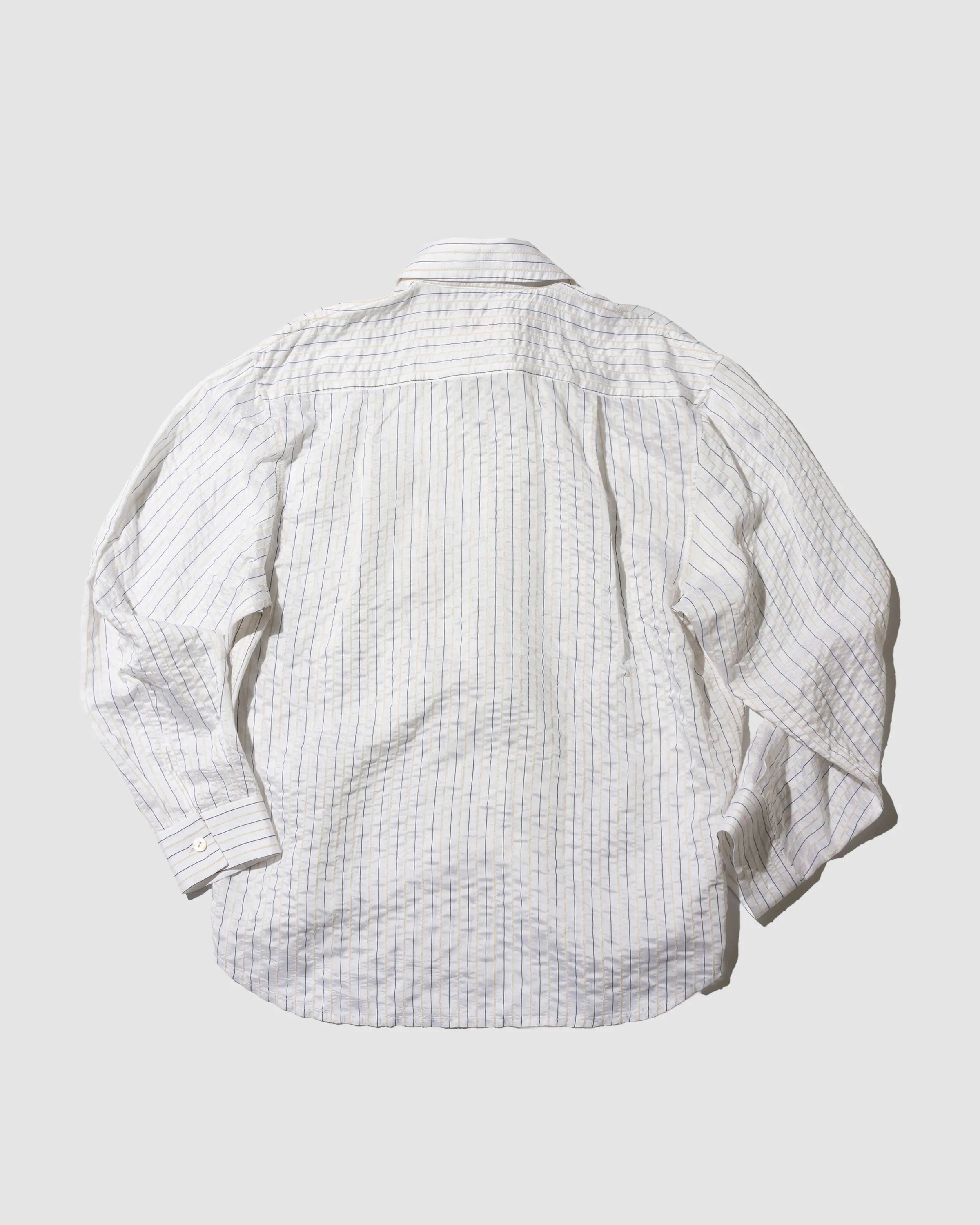 YANGI - Pinstripe Jacquard Zip Shirt