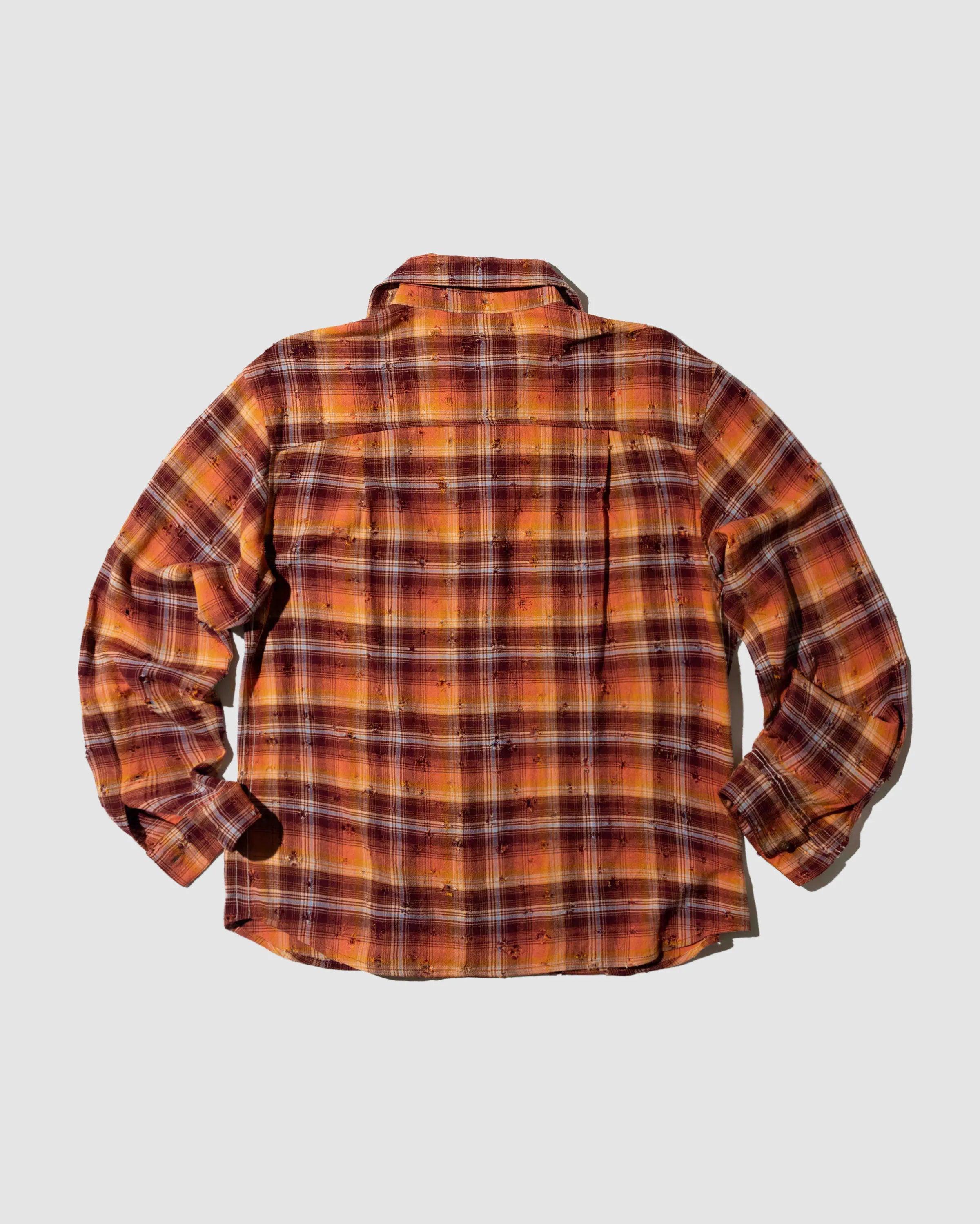 YANGI - Distressed Plaid Shirt