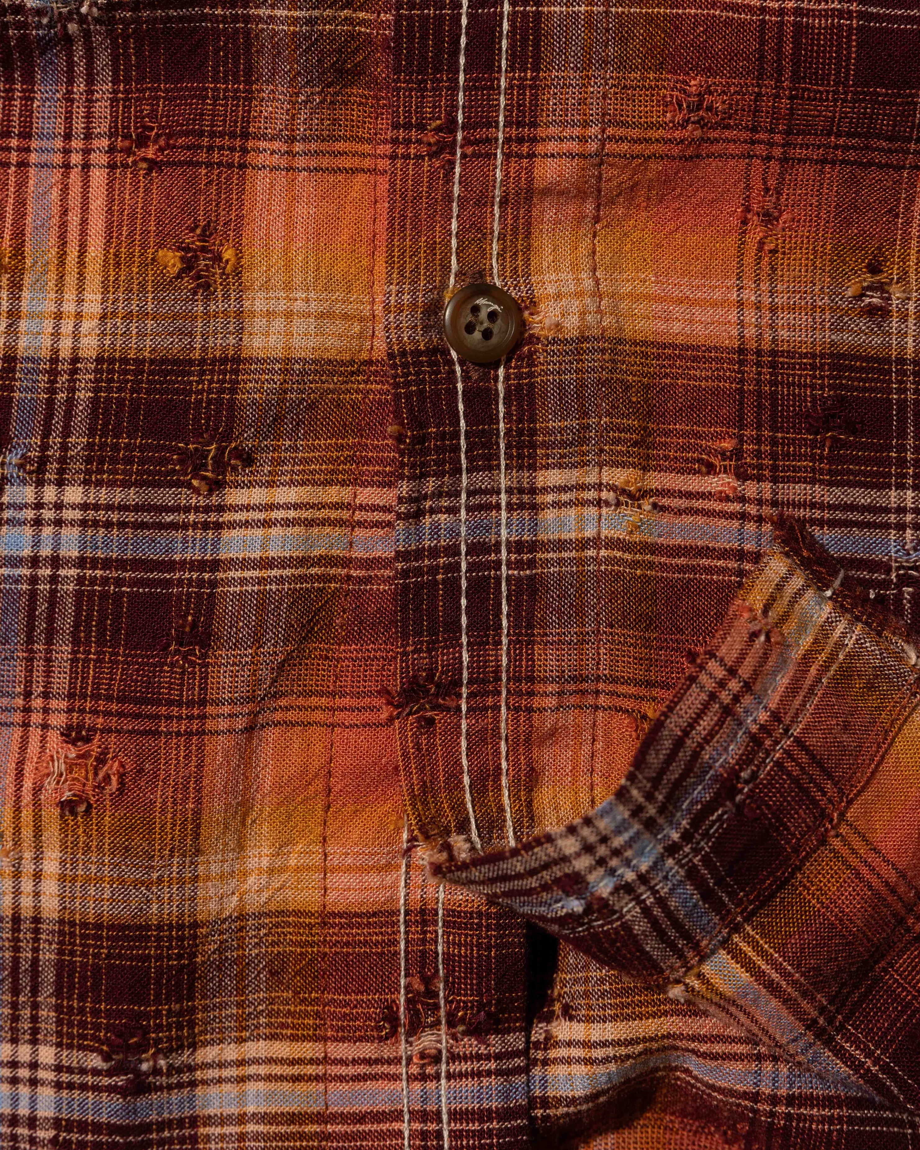YANGI - Distressed Plaid Shirt