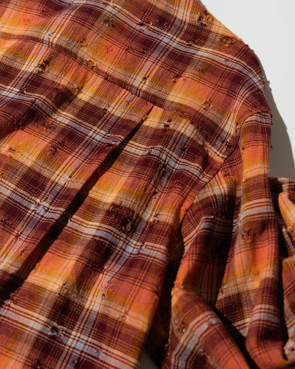 YANGI - Distressed Plaid Shirt