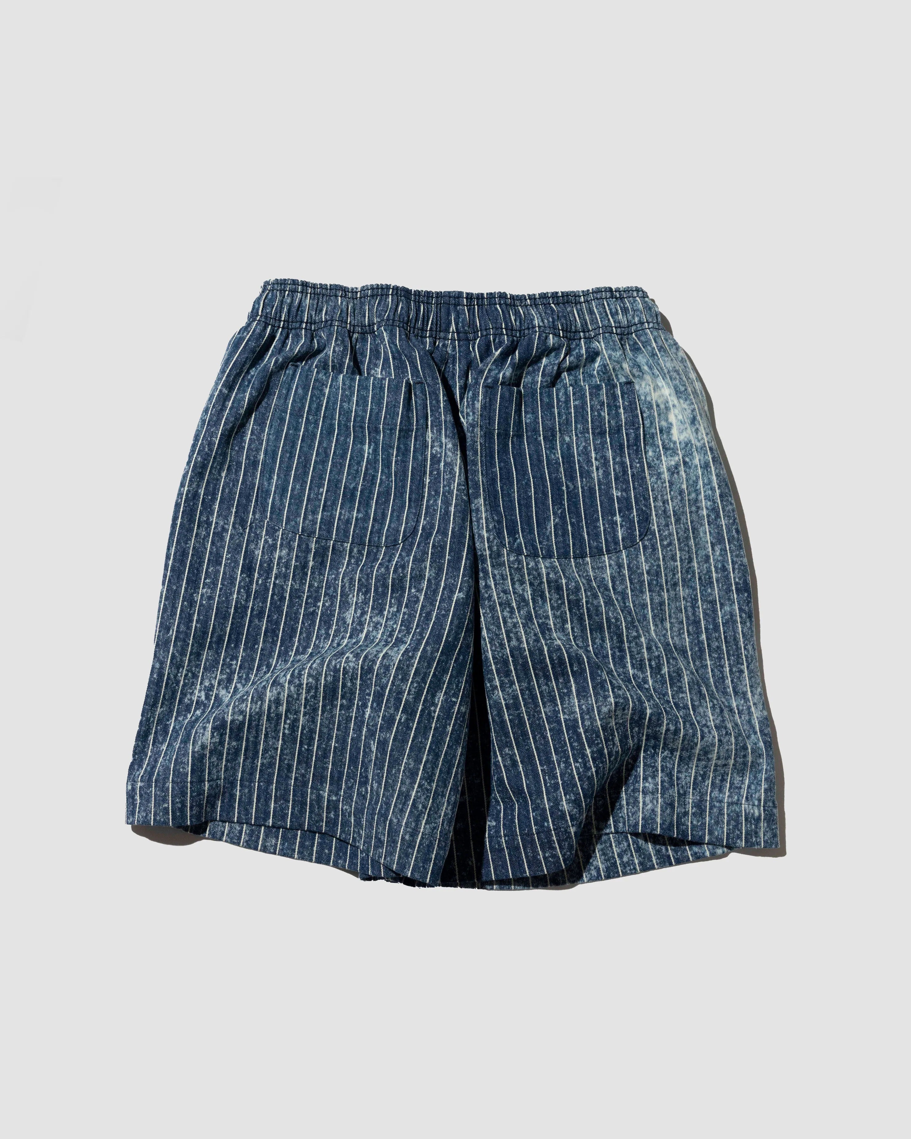 YANGI - Distressed Stripe Denim Short