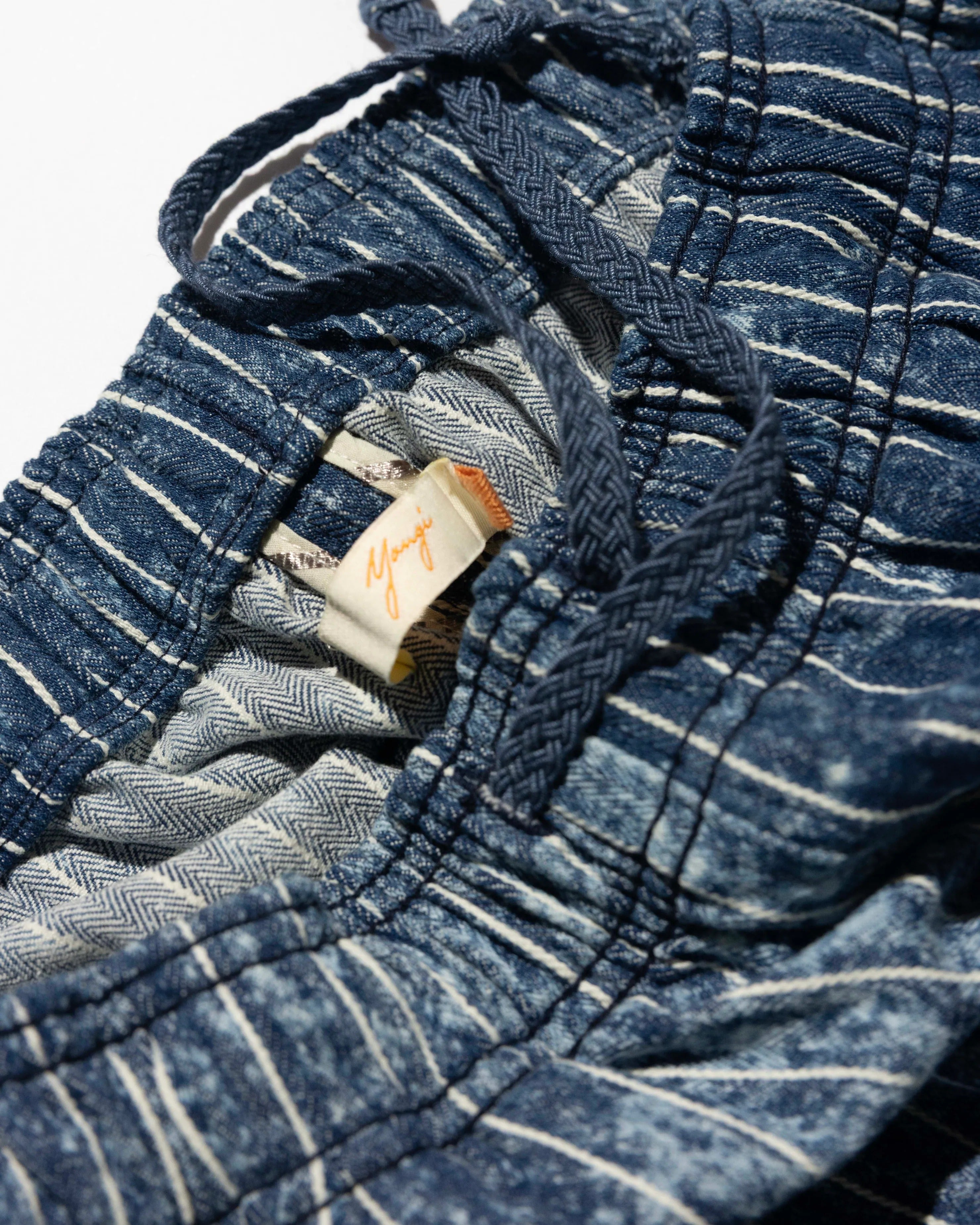 YANGI - Distressed Stripe Denim Short