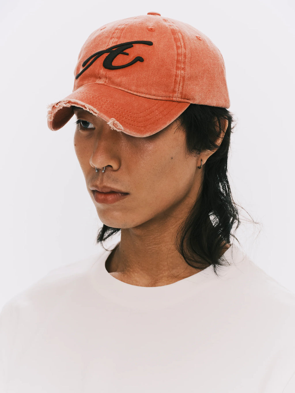ANOWHEREMAN - RAW EDGE BASEBALL CAP RED