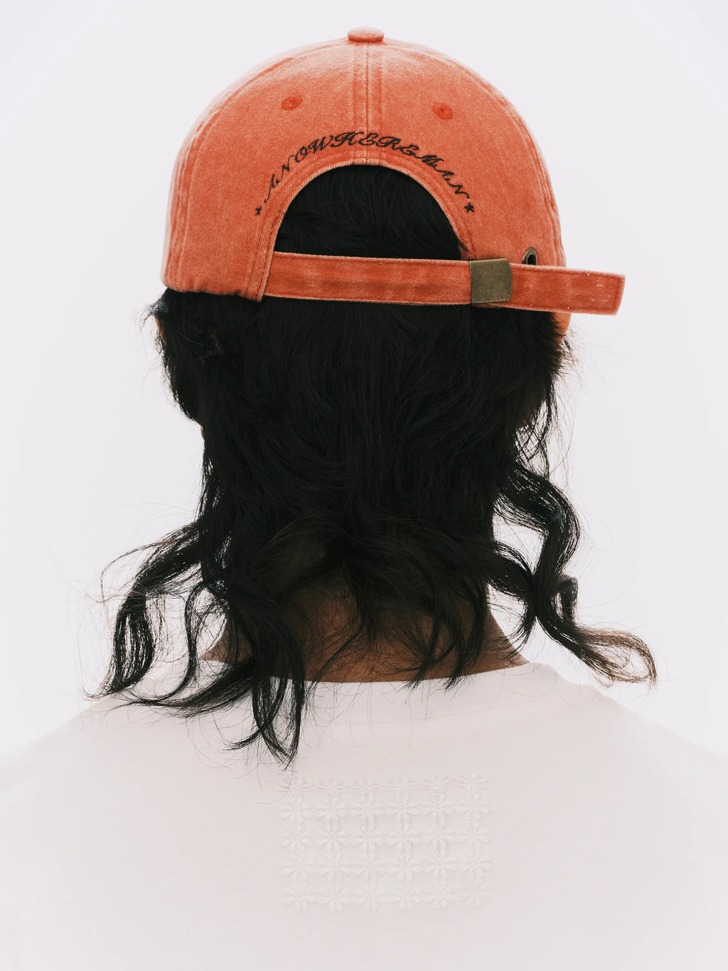 ANOWHEREMAN - RAW EDGE BASEBALL CAP RED