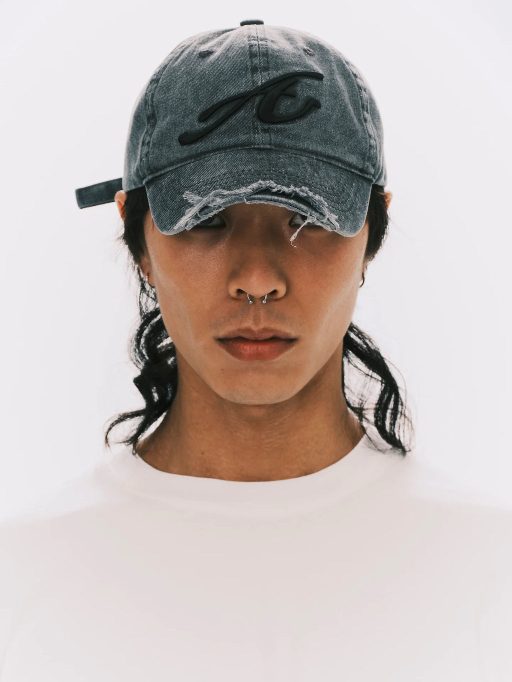 ANOWHEREMAN - RAW EDGE BASEBALL CAP GREY
