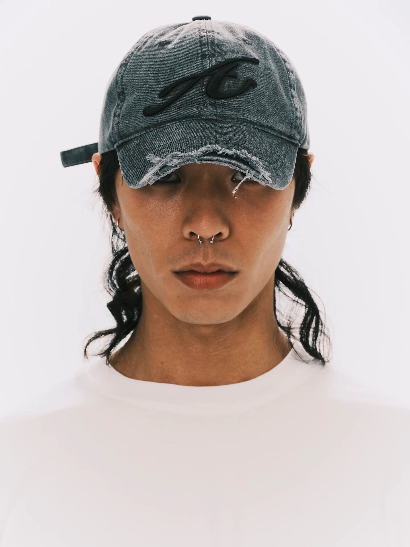 ANOWHEREMAN - RAW EDGE BASEBALL CAP GREY