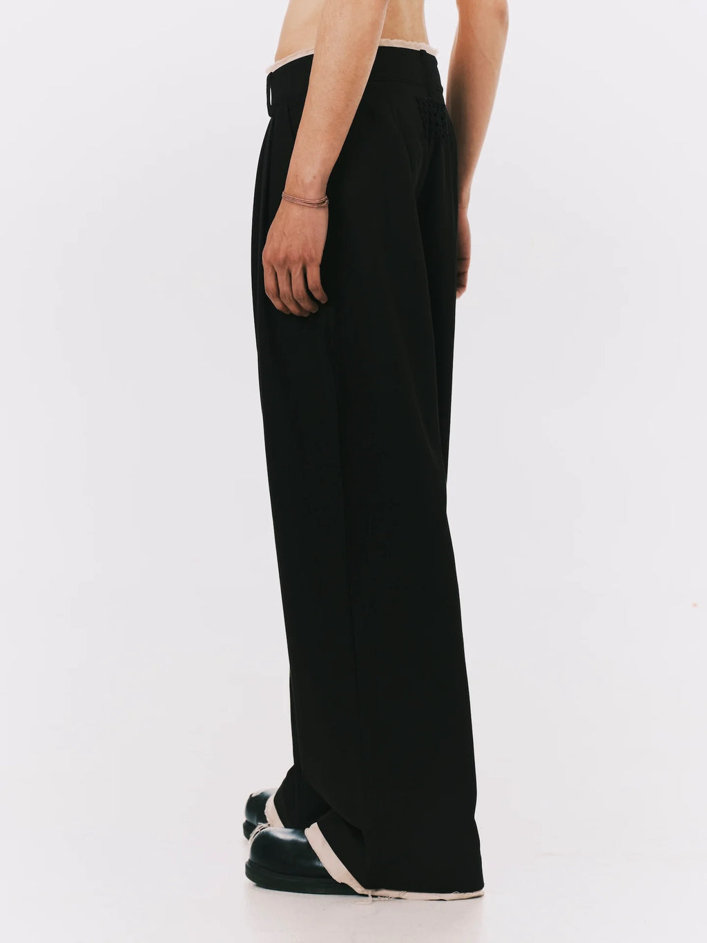 ANOWHEREMAN - LAYERD PLEATED TROUSERS