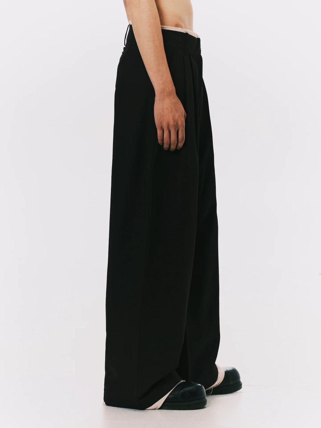 ANOWHEREMAN - LAYERD PLEATED TROUSERS
