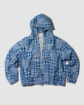 YANGI - Quilt Panel Hoodie Jacket / Multicolor Madras & Blue Gingham