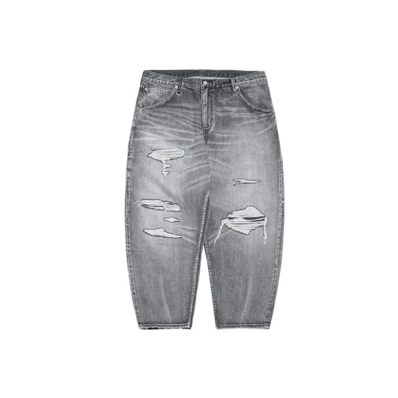PERSEVERE DESTROYED EFFECT SELVEDGE DENIM JEANS