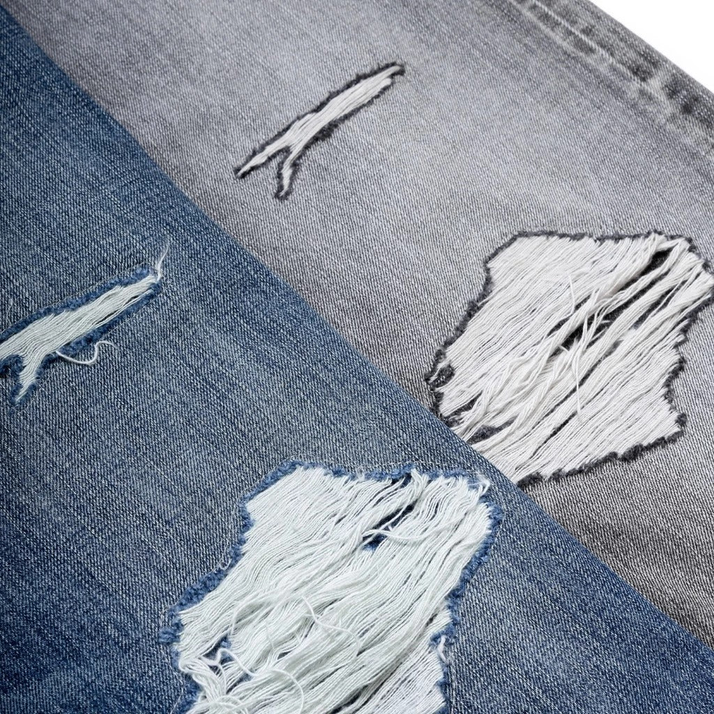 PERSEVERE DESTROYED EFFECT SELVEDGE DENIM JEANS
