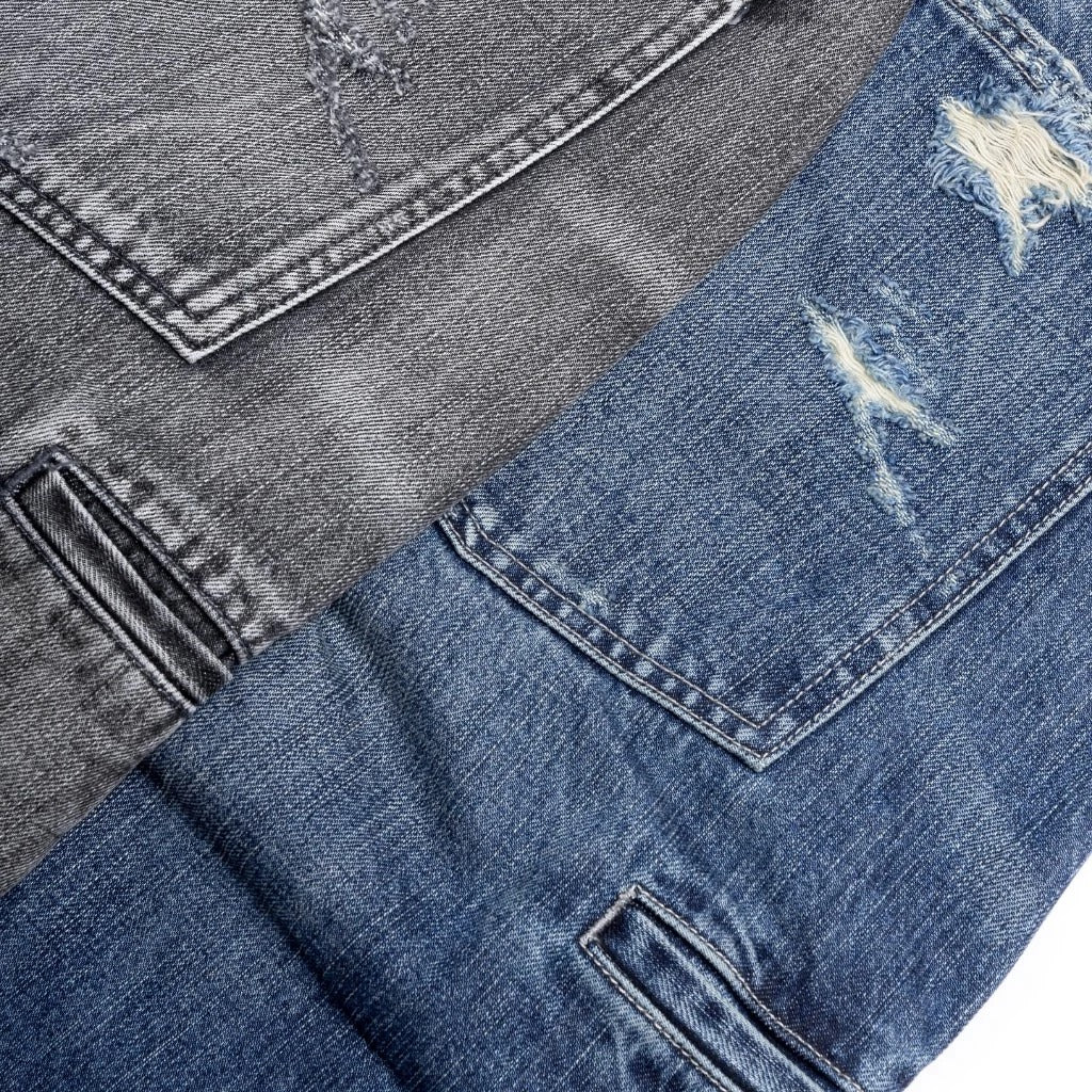 PERSEVERE DESTROYED EFFECT SELVEDGE DENIM JEANS