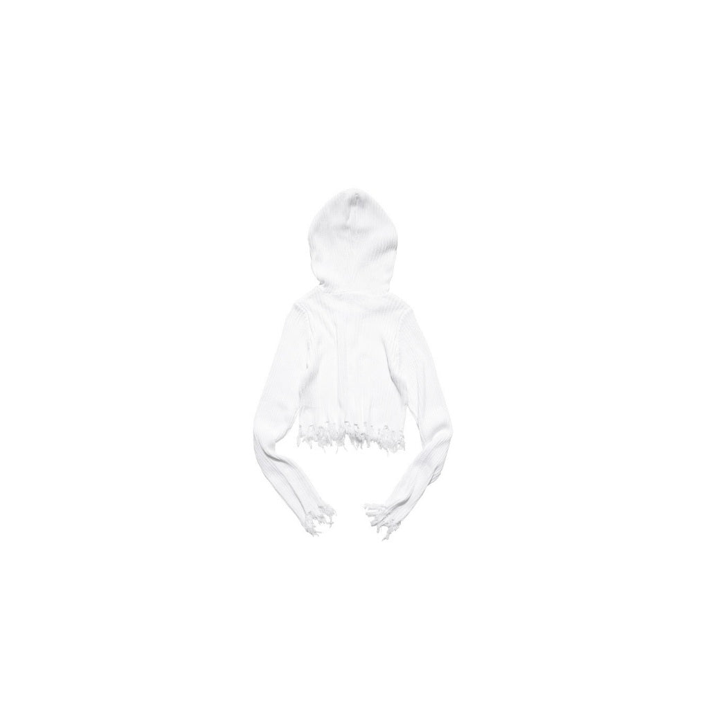E’TREALOUEST - 25AW  WMS Destroyed Knit Zipper Sweater