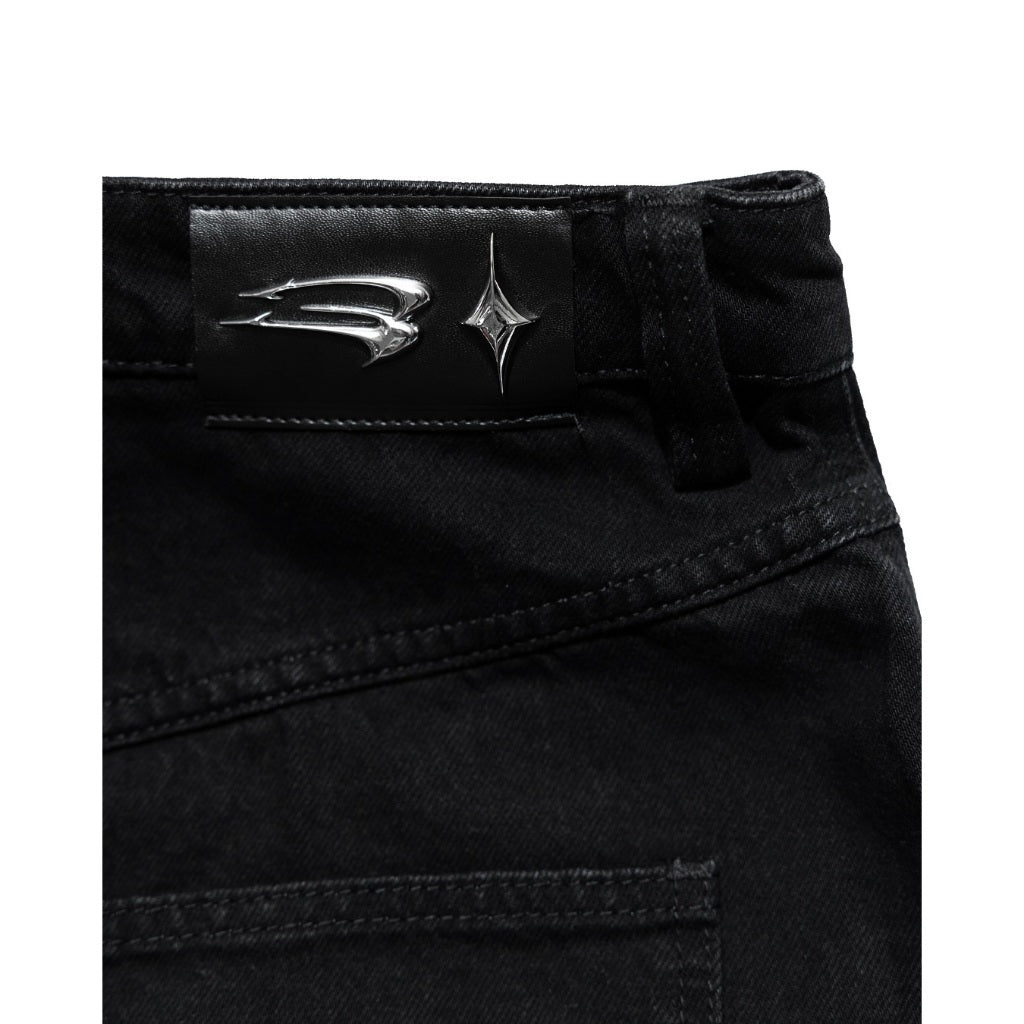 E’TREALOUEST - 25SS Reversed Baggy Double Knees Jeans