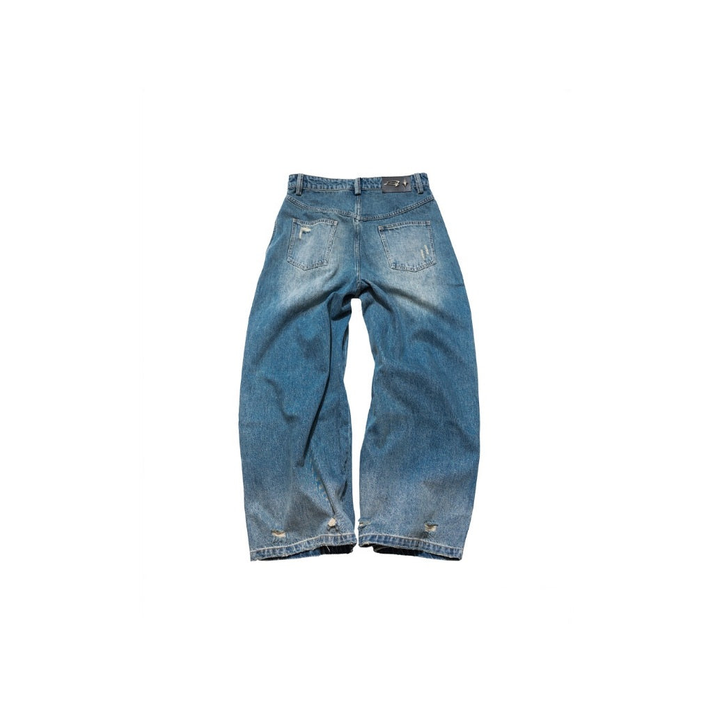 E'TREALOUEST - 25SS - Reversed Baggy Double Knees Jeans