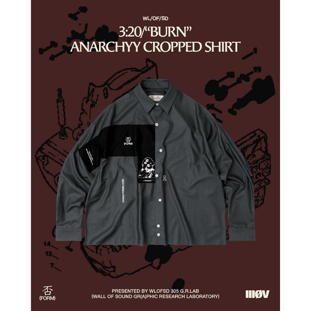 WALL OF SOUND - 3:20/“BURN” ANARCHYY CROPPED SHIRT