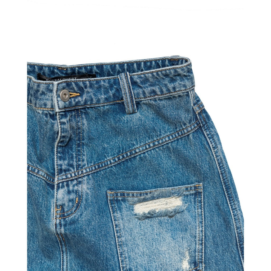 E'TREALOUEST - 25SS - Reversed Baggy Double Knees Jeans