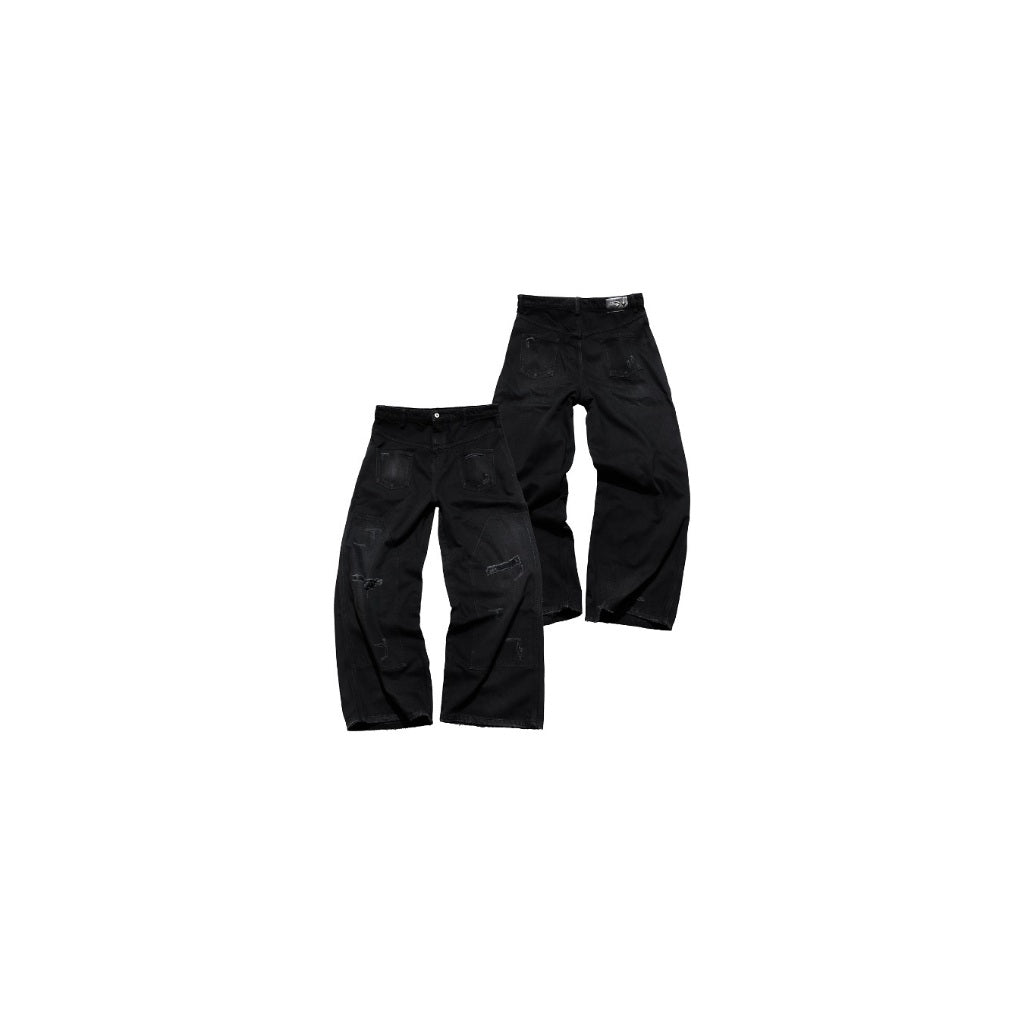 E’TREALOUEST - 25SS Reversed Baggy Double Knees Jeans