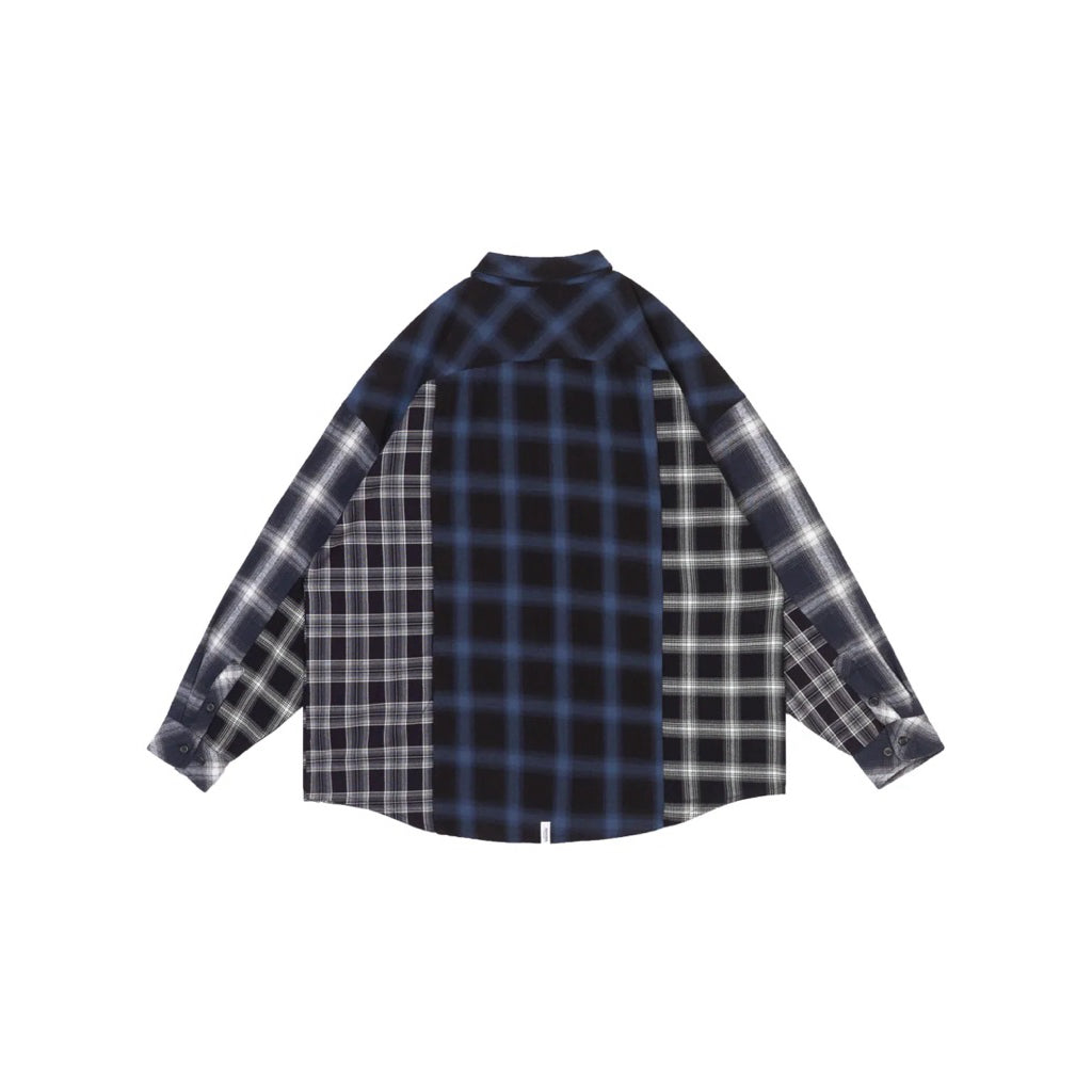 MANIA - 2025 A/W Patchwork PLaid LS Shirt