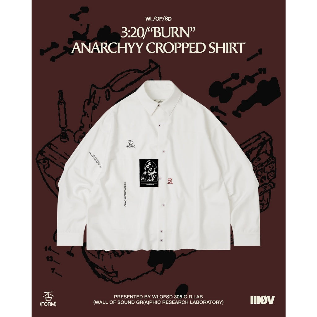 WALL OF SOUND - 3:20/“BURN” ANARCHYY CROPPED SHIRT