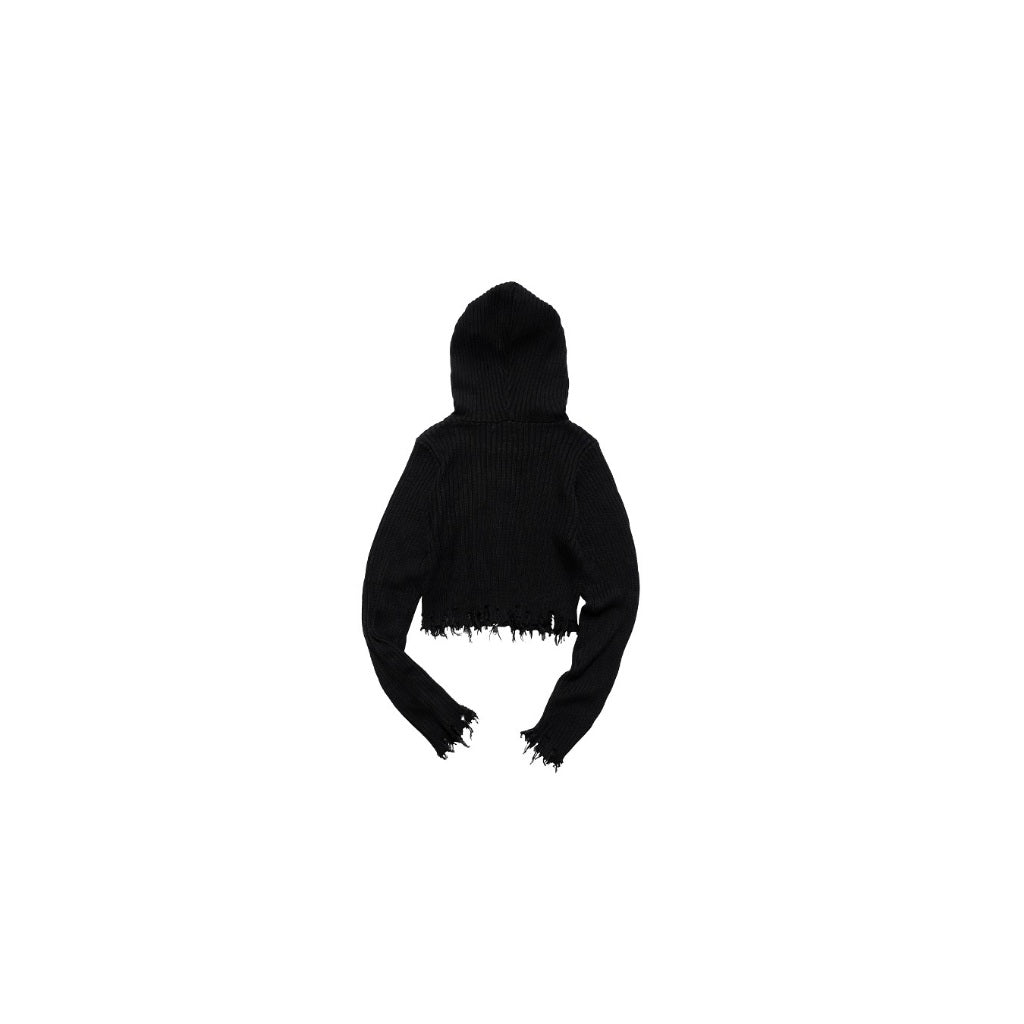 E’TREALOUEST - 25AW  WMS Destroyed Knit Zipper Sweater