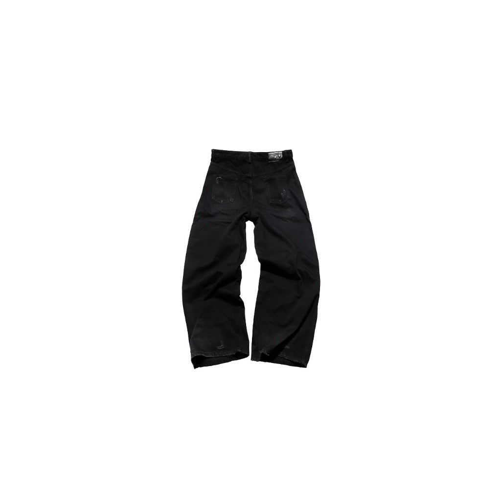 E’TREALOUEST - 25SS Reversed Baggy Double Knees Jeans