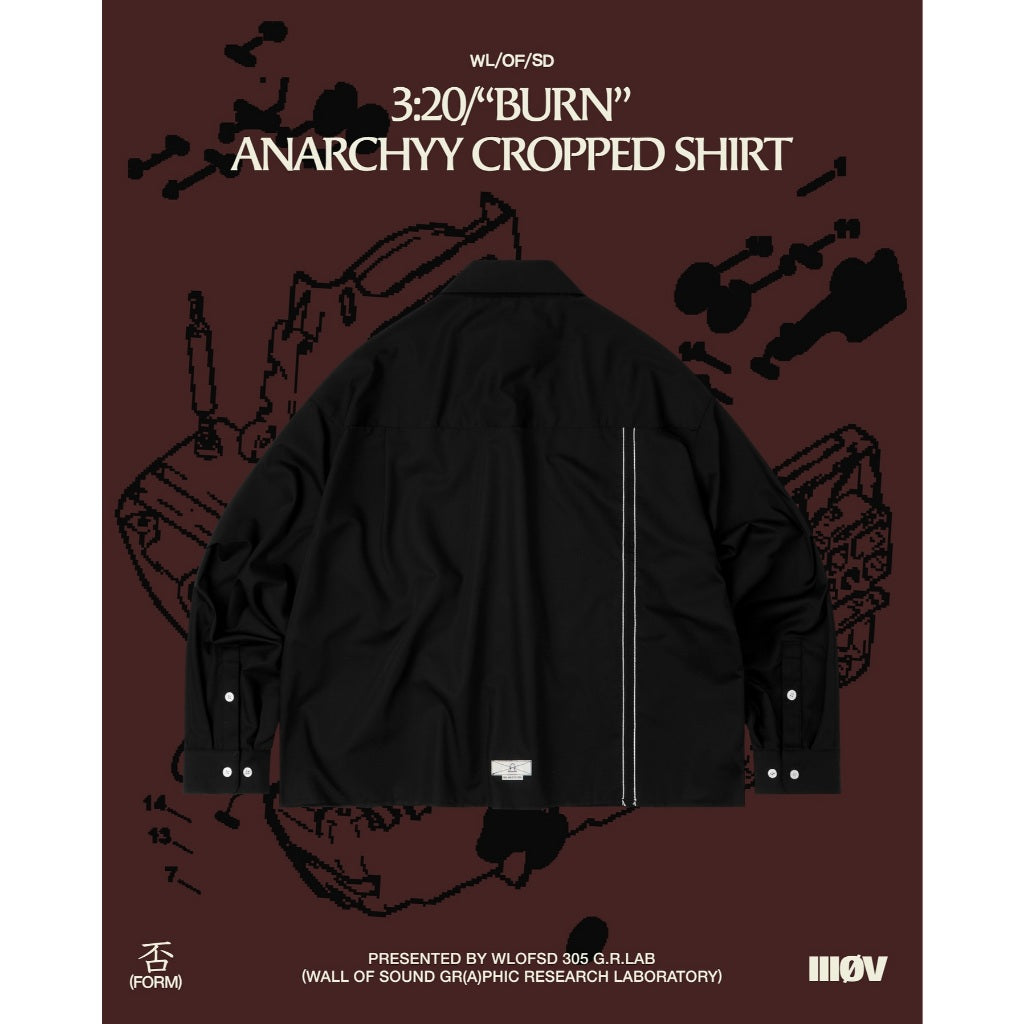 WALL OF SOUND - 3:20/“BURN” ANARCHYY CROPPED SHIRT