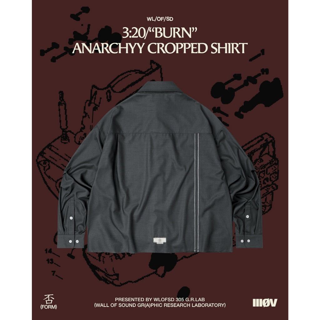 WALL OF SOUND - 3:20/“BURN” ANARCHYY CROPPED SHIRT