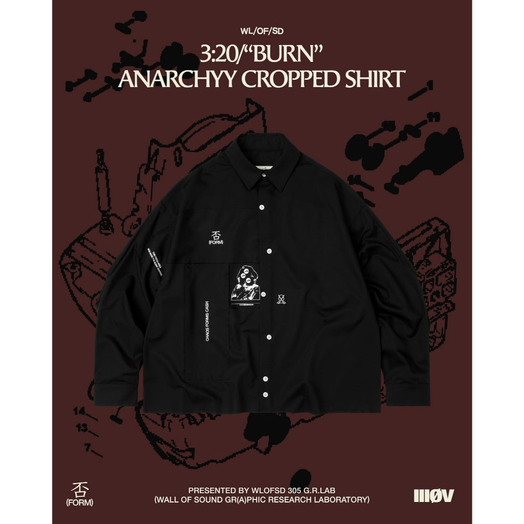 WALL OF SOUND - 3:20/“BURN” ANARCHYY CROPPED SHIRT