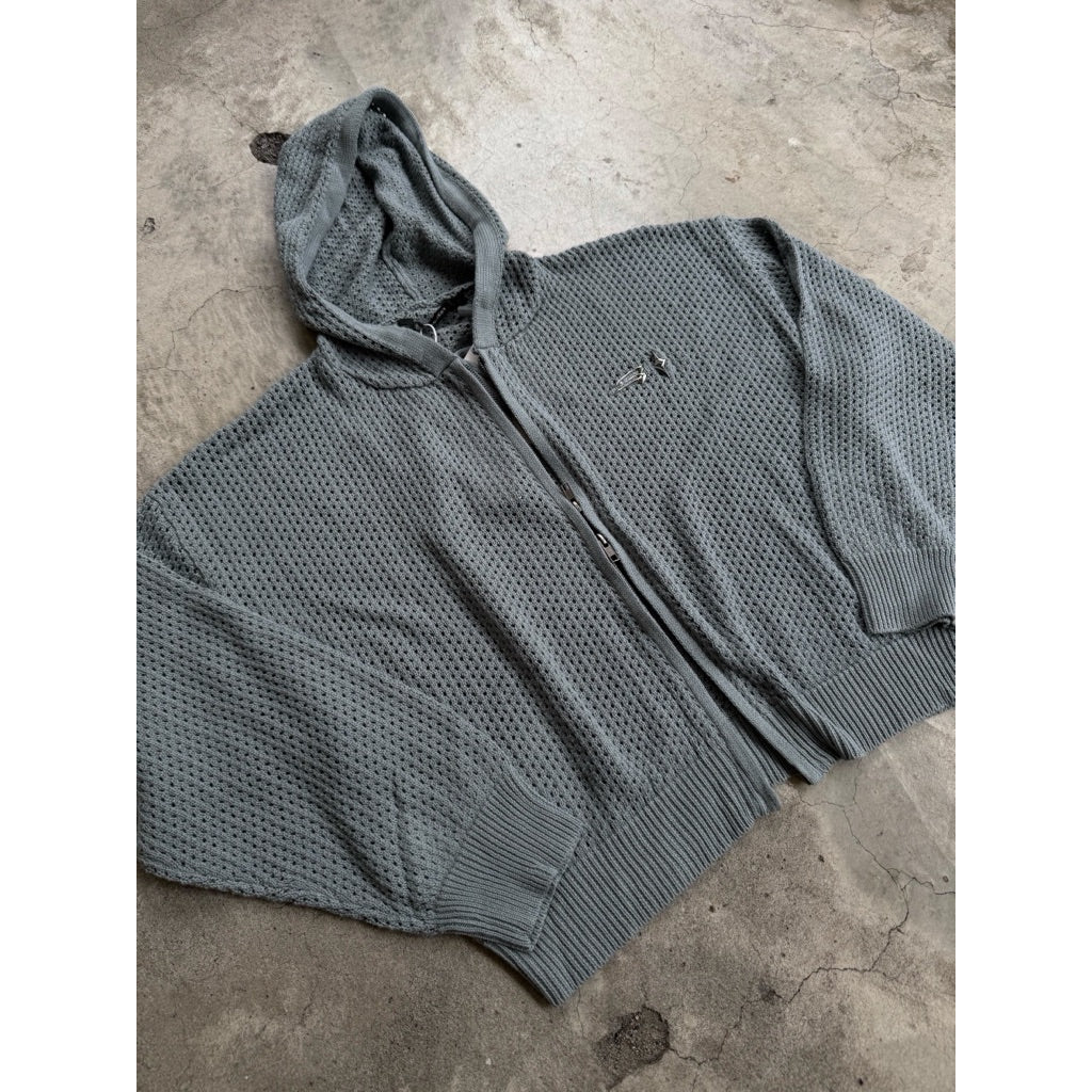 E’TREALOUEST - Hole Knit Double Zipper Sweater