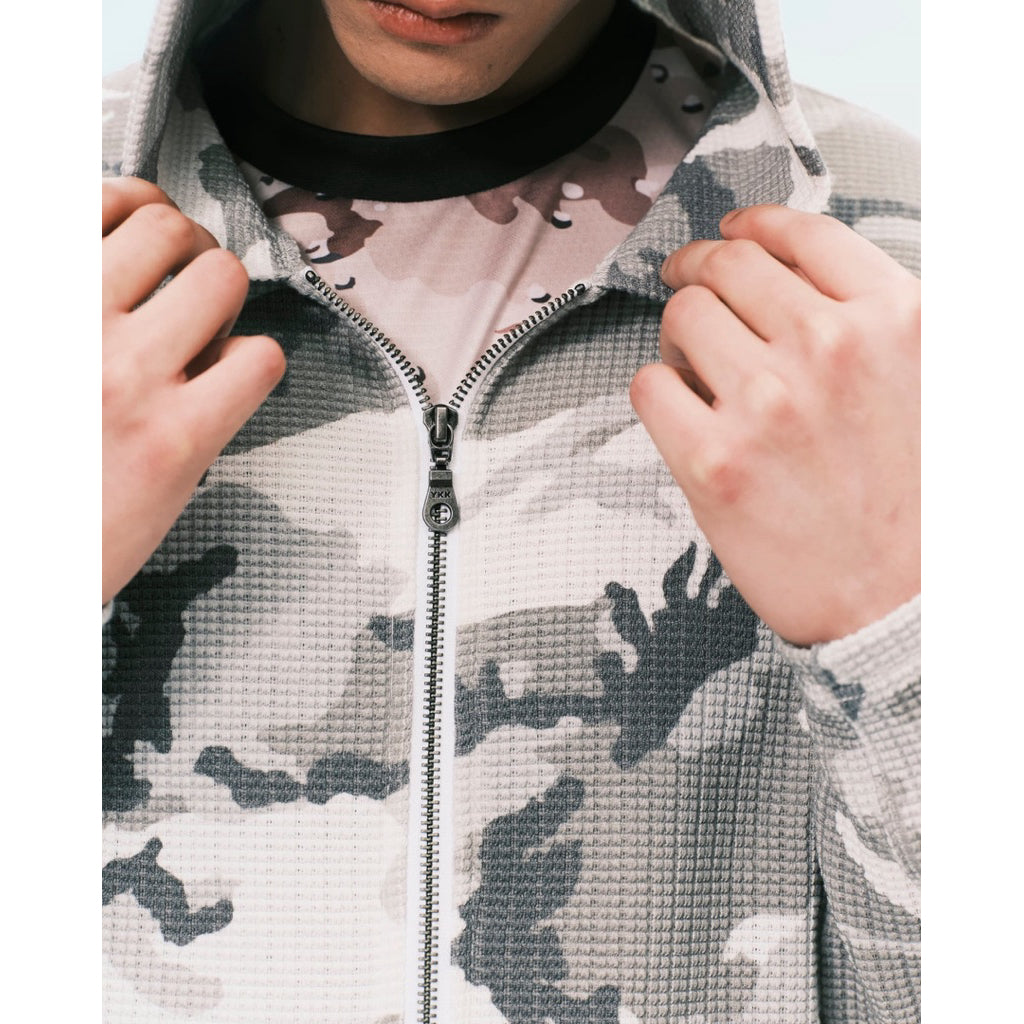 nul1.org - Slim Waffle Zip Hoodie Urban Woodland Camo