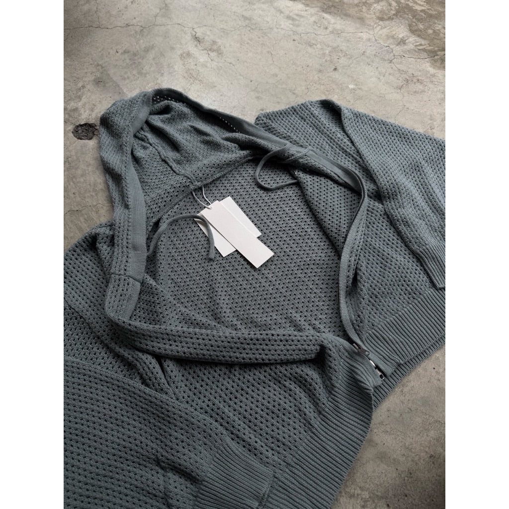 E’TREALOUEST - Hole Knit Double Zipper Sweater