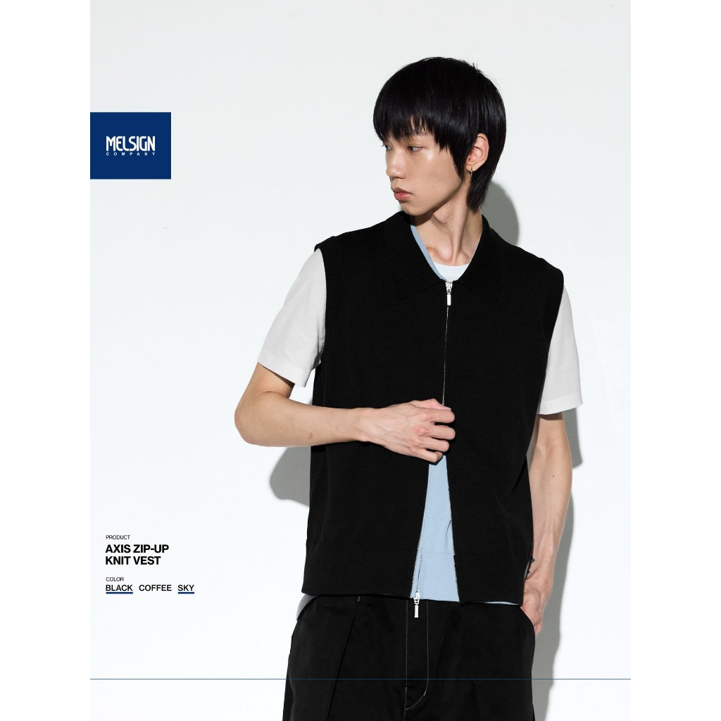 MELSIGN - Axis Zip-up Knit Vest