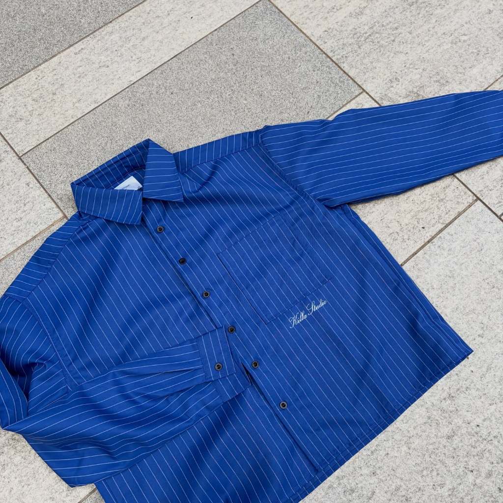FASHION KILLA - PINSTRIPE BOXY SHIRT